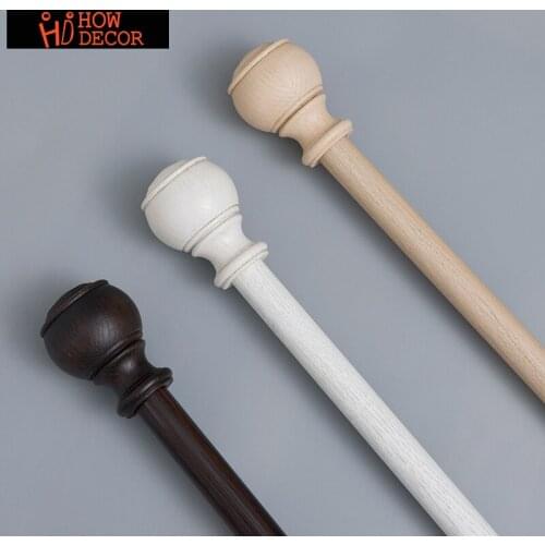 Imitation wood grain aluminum alloy curtain rod Roman rod single rod double rod thickened curtain rod