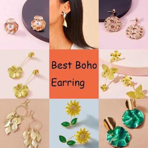 Itenice 2020 Elegance Flowers Gold Dangle Earrings for Women Luxury Pearl Leaf Butterfly Tassel Earrings Jewelry Wholesale