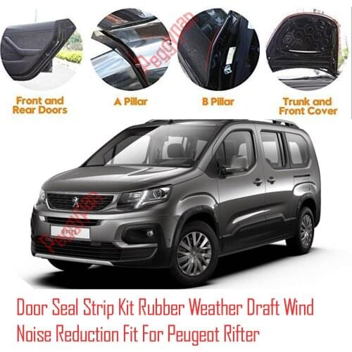 Door Seal Strip Kit Self Adhesive Window Engine Cover Soundproof Rubber Weather Draft Wind Noise Reduction Fit For Peugeot Rifte