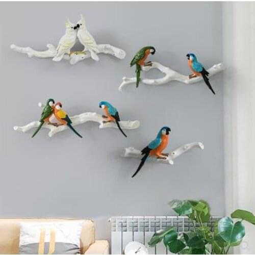 Beautiful three-dimensional parrot bird wall stickers, creative wall hanging crafts, home decoration products