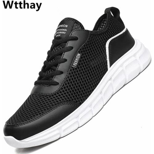 Summer Mesh Men Sneakers Lightweight Men Casual Shoes Lace-up Breathable Designer Trainers Fashion Men Gym Shoes Plus Size 39-48