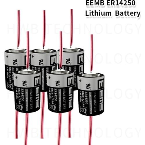 50pcs EEMB ER14250 1/2AA 3.6V 1200mAh Lithium Battery With welding Free Shipping