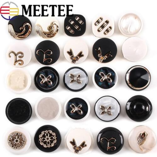Meetee 30pcs 18/21/25/30mm Fashion Resin Button Women Coat Shank Button DIY Suit Windbreaker Decoration Sewing Accessories CN414