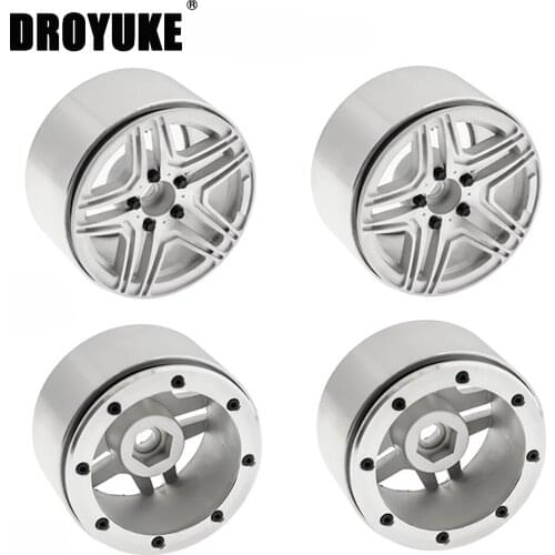 Droyuke 4pcs/lot 2.2 Inch Metal Wheel Rim Hub Simulation RC Crawler Car Hub for for Axial SCX10 RR10 Traxxas TRX4 G63 G500