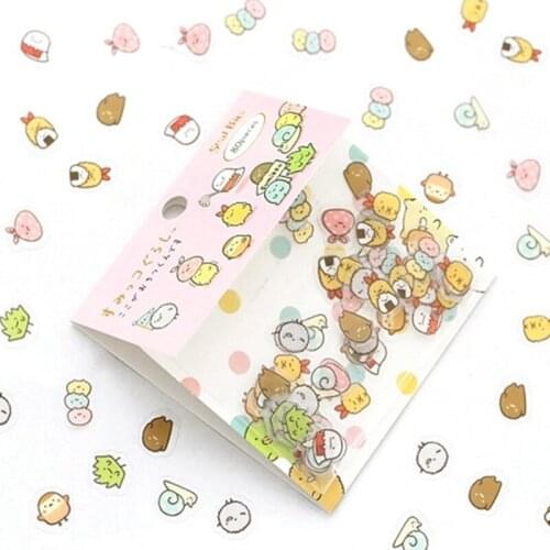 80pcs/Bag Cute Mini Cartoon Bear Cat Duck Stationery PVC Stickers Sets DIY Scrapbooking Diary Cup Decoration Craft Supplies