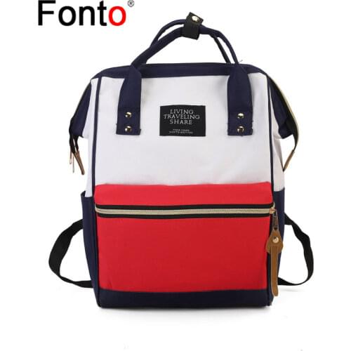 Fengtu Fashion Women Backpack High School Students Bag Large Capacity Teenage Girls Boy Travel Hiking Waterproof Backpack