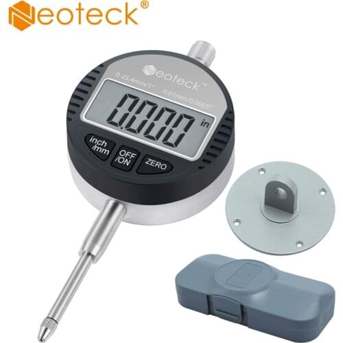 Neoteck 0.01/.0005'' Accurate Dial Test Indicator Electronic Micrometer Measuring Instrument Tool DTI Digital Dial Indicator