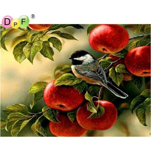 New 3D DIY Diamond Painting Cross Stitch Crystal on the apple trees bird Diamond Embroidery Mosaic pattern Rhinestone Home Decor
