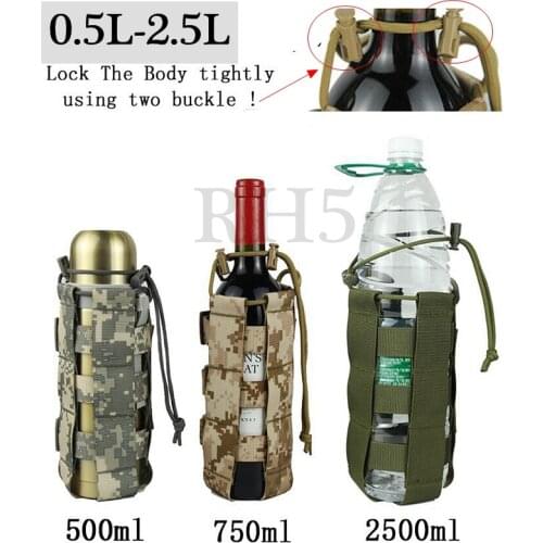 2020 New Tactical Molle Water Bottle Pouch Oxford Military Canteen Cover Holster Outdoor Travel Kettle Bag With Molle System