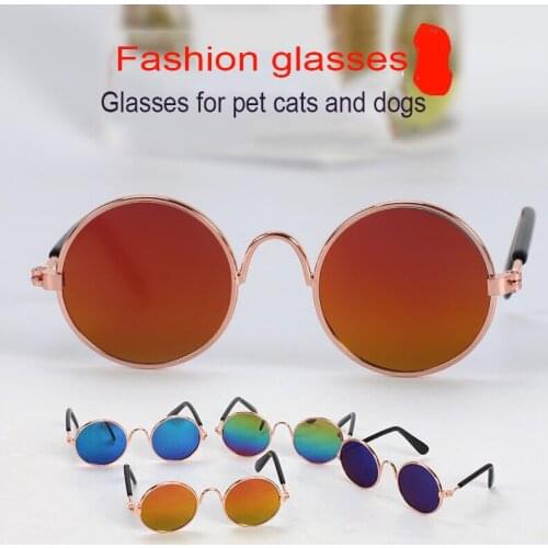 Dog Cat Pet Glasses Pop It Originality Trend Retro Round Sunglasses Multicolor Fashion Pet Glasses Cat Accessories