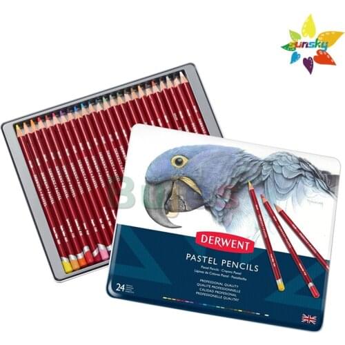 Derwent Pastel Pencils, 4mm Core, Metal Tin,12/24/36/72 color,Can be easily mixed and blended to create new hues and tints