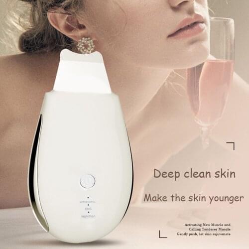 Portable Size Beauty Ultrasonic Face Cleaning Skin Scrubber Facial Cleaner Skin Peeling Blackhead Removal Pore Cleaner