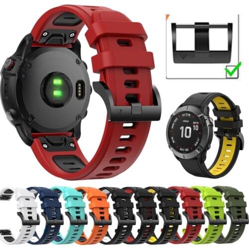 22mm Wrist Strap For Garmin Fenix 6/6 Pro 5/5 Plus Forerunner 935 945 /Approach S60 Quick Release Printed Silicone Watch Band