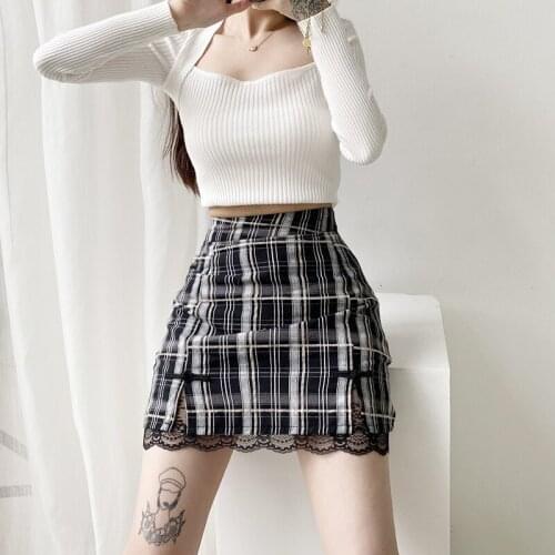 Sexy Girls Purple Stripe Pencil Skirts New Fashion Womens High Waist Mini Skirt Lace Up Hip-Package Hem Ladies Lace Skirts
