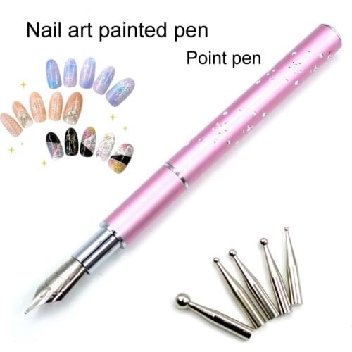 Removable Gel Polish Flower Line Dotting Tools Nail Art Dotting Pen Manicure Dotting Tip Nail Tool Tip Painting Drawing Protable