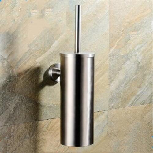 Toilet Brush Wall Mounted Black silver SUS 304 Stainless Steel Bathroom Accessories
