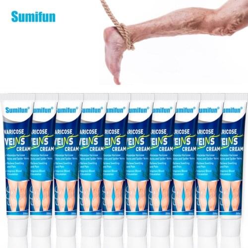Sumifun 10pcs Varicose Veins Treatment Cream Vasculitis Phlebitis Spider Cream Varicosity Angiitis Removal Medical Plaster