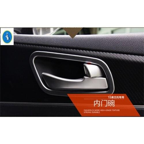 Yimaautotrims Inner Door Doorknob Handle Bowl Frame Cover Trim 4 Pcs Fit For KIA Sorento 2015 2016 2017 ABS Pearl Chrome