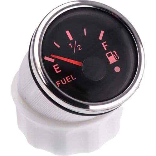 Waterproof Marine Fuel Level Gauges 0-190 Ohm/240~33 ohm For Boat Car 52mm Fuel Level Meter Red Backlight With Alarm 12V/24V