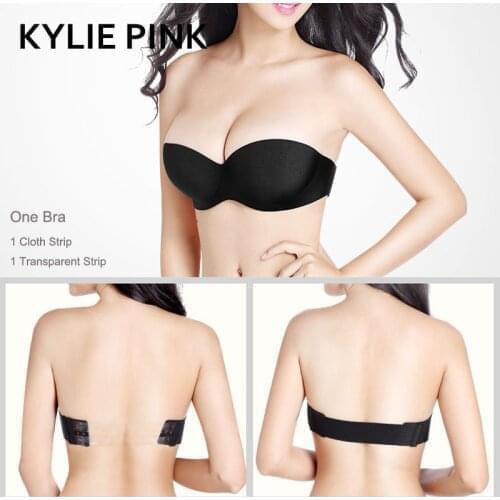 KYLIE PINK Half Cup invisible Bras Women Push Up Bra Strapless Underwire Bras For Dress Wedding backless Bust Intimates