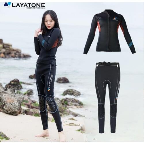 Woman girl wetsuit 3mm in two piece in best quality swimsuit surfing diving swimming yamamoto