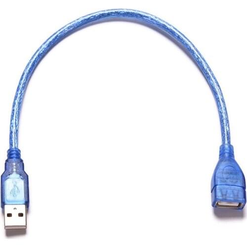 1PC 23cm USB 2.0 Extension Cable Converter USB 2.0 A Male To Female Data Cable Adapter Wire Lead Plug Socket Clear Blue