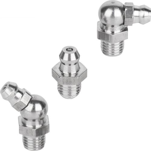 10pcs 1/8"-28 1/8"-27 1/4"-28 1/4"-19 3/8"-19 NPT BSP Male 304 Stainless Steel Oil Zerk Grease Nipple Tube Pipe Fitting