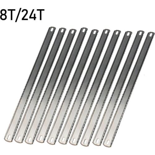 10PCS 300mm Hacksaw Replacement Blades 8TPI/24TPI 12 Inch Double Sided Fine/Coarse Teeth Hand Saw Blade for Cutting Wood Metal
