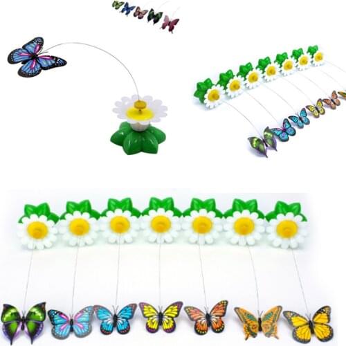 3 Pcs Electric Cat Toys Automatic Rotating Colorful Butterfly Bird Shape Dance Toy Funny Kitten Interactive Training Pet Toys