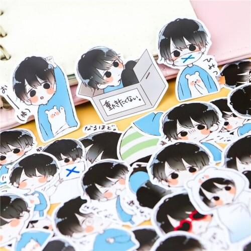 32pcs / et Hand-painted watercolor boys stickres diary album DIY decorative homemade stickers package scrapbooking Bike laptop