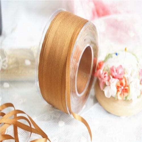 4mmx10m/roll ins style wedding ribbon 100% pure silk embroidery ribbon thin taffeta silk edge ribbon Anya Ribbon Handcraft