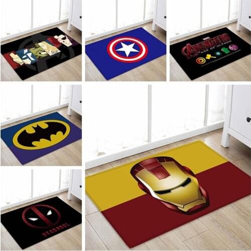 40x60cm Marvel Avengers Plush Kitchen Carpet Captain America Batman Rug Man Christmas Gift Kids