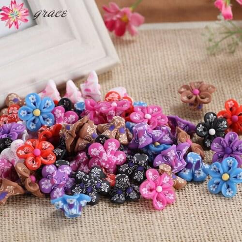 20pc/lot 23mm Making Polymer Clay Flowers Beads For Vintage Earrings Necklace Ornament National Jewelry Crafting Decoration