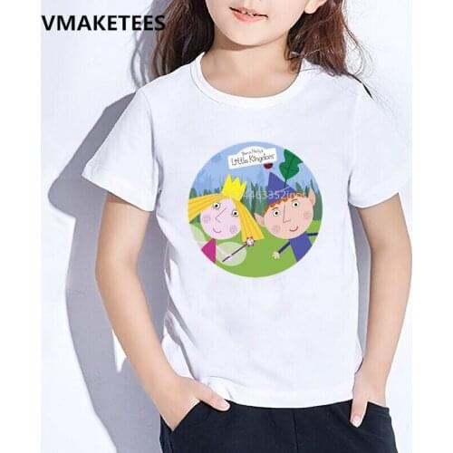 Kids Summer Short Sleeve Girls & Boys T shirt Children Cartoon Ben And Holly Kingdom Print T-shirt Funny Baby Clothes