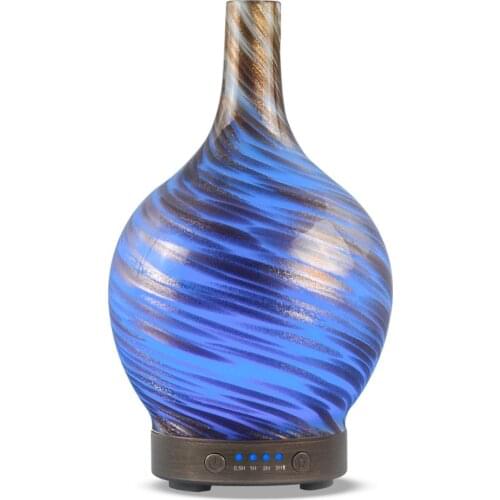Essential Oil Diffuser Art Glass Vase Fragrance 100ml Waterless Auto-Off Cold Fog Diffuser 4 Time setting for Baby room Office