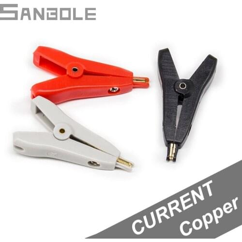 Crocodile Mix Copper Positive And Negative Level Two Test Clips Low Resistance Flat Clamp Red/Black/Grey (10PCS)