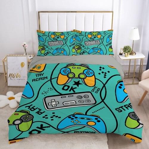 Gamepad Gamer Kids Teen Euro Size Bedding Set Bedspread For Home Double Bed 150/135Duvets Cover Twin King Comforter No Bed Sheet