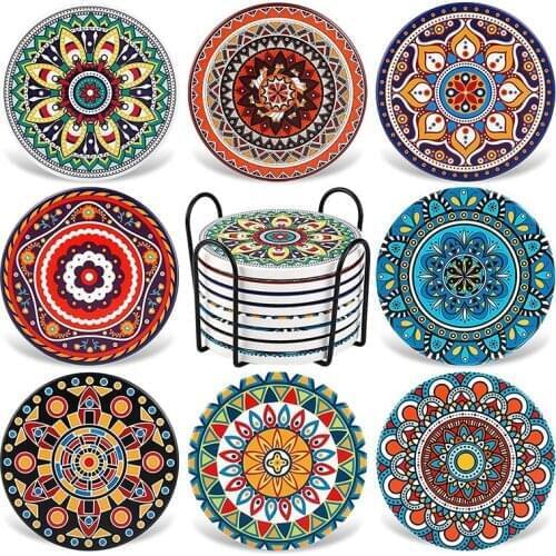 Ceramic Coasters With Cork Base,Housewarming Birthday And Family - Great Home And Dining Room Decor