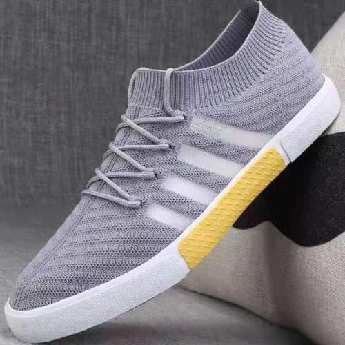 Summer Mens Casual Shoes Breathable One-legged Slip on Mens Sneakers Shoes Wild Trend Mesh Shoes