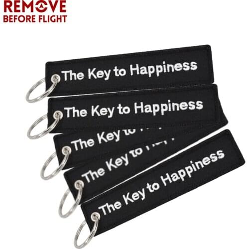 Fashion Key Ring The Key to Happiness Bijoux portachiavi Keychain sleutelhanger Chaveiro for Motorcycle Key Chain Key Fobs 5 PCS