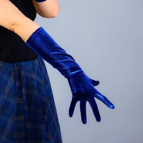 Ice Blue Wedding Fashion Velvet Gloves Comfortable for Special Person Party Social Events Lilac Mariage Evening Gloves ST372