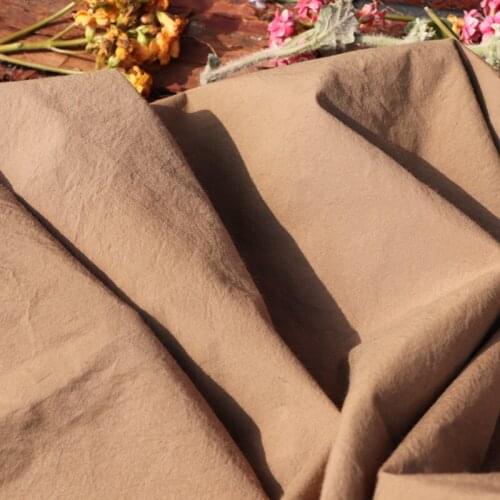 Mocha High Quality Density Cotton Yarn-dyed Fabric For Sewing Cloth Dresses Robe Summer Thin DIY Handmade Designer Pleated
