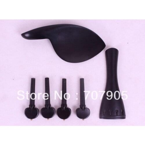 New 5 set 4/4 violin parts, ebony tailpiece peg chinrest Accessories #E16