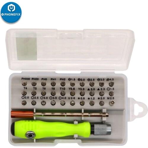 Phone Screwdriver Set 32 in 1 Magnetic Screwdriver Set Electronic Multi Bits Opening Repair for iPhone Tablet PC Electronics
