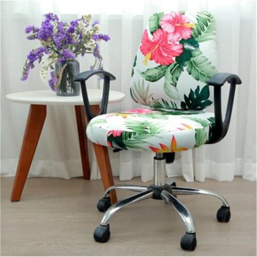Printed Elastic Computer Chair Cover Dust-proof Seat Protector Office Rotating Washable Removable Lift Split Armchairs Covers