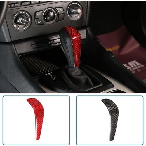 Car Gear Shift Head Cover Trim For BMW E48 E61E64 E65 E85 E86 E83 E53 E81 E82 E87 E90 E91 E93 F01 Real Carbon Fiber Black/Red