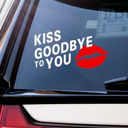 Kiss Lip Print Love Goodbye Car Stickers Funny Creative Decoration For Rear Windshield Auto Tuning Styling D30