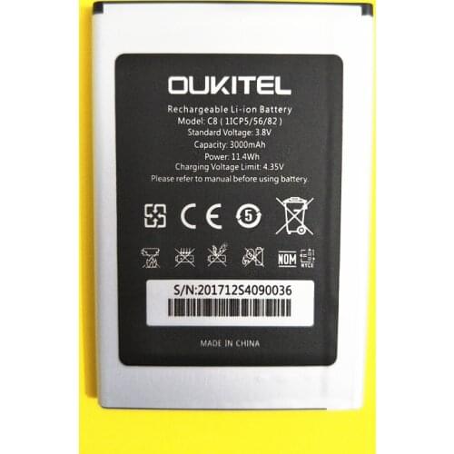 B-TAIHENG Oukitel C8 Battery 100% New 3000mAh Backup Battery Replacement For Oukitel C8 Mobile Phone battery