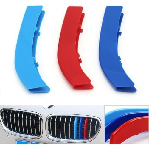 Car Front Plastic Kidney Racing Grill Bar Cover Strip M-Color Sport for BMW 3 Series 8 /10 Bars / 5 Series 10 / 12 Bars Only
