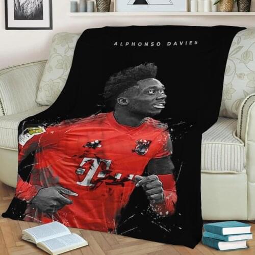 Alphonso Davies 3D Print Plush Blanket Throw On Sofa Home Decor Soft Warmth Washable Nap Blanket Dropshipping